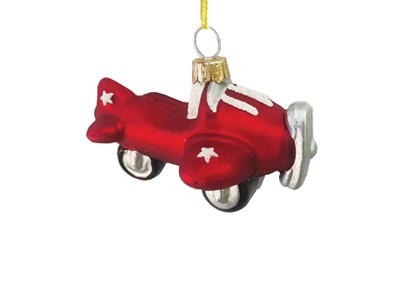 【Glass pedal car airplane ornament】 飛行機 クリスマス オーナメント