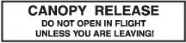 CANOPY RELEASE DECAL