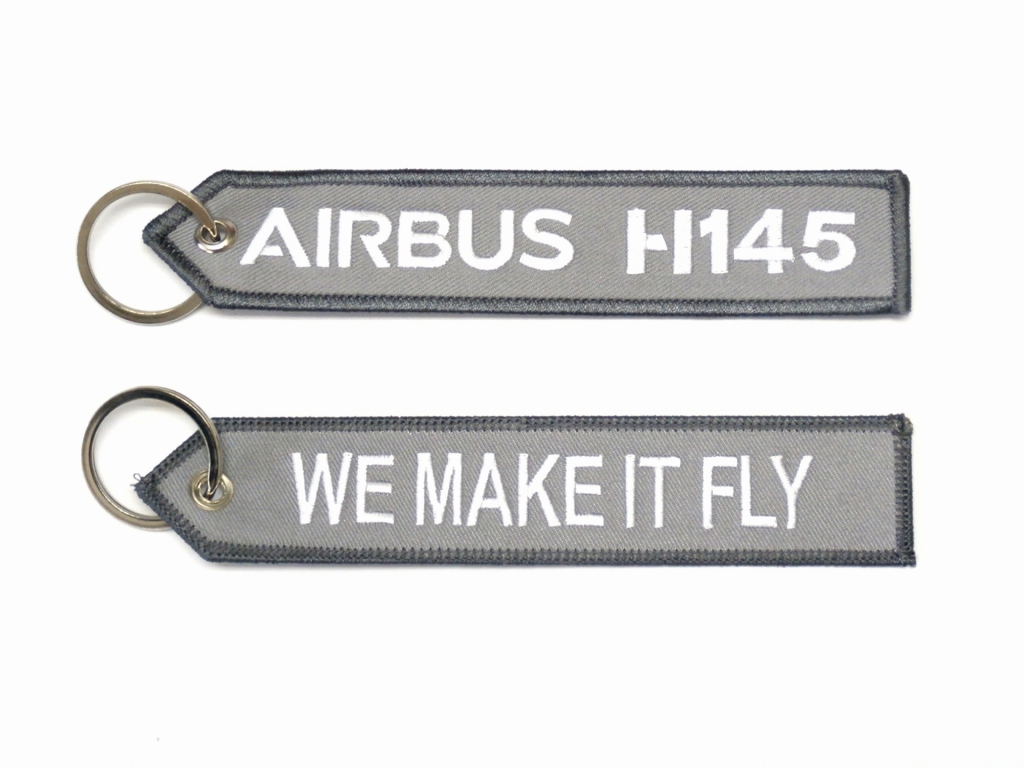 【WE MAKE IT FLY/AIRBUS H145】 エアバス 刺繍 キーリング