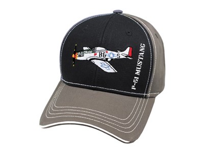 【P-51 Mustang Embroidered Hat】 刺繍 キャップ