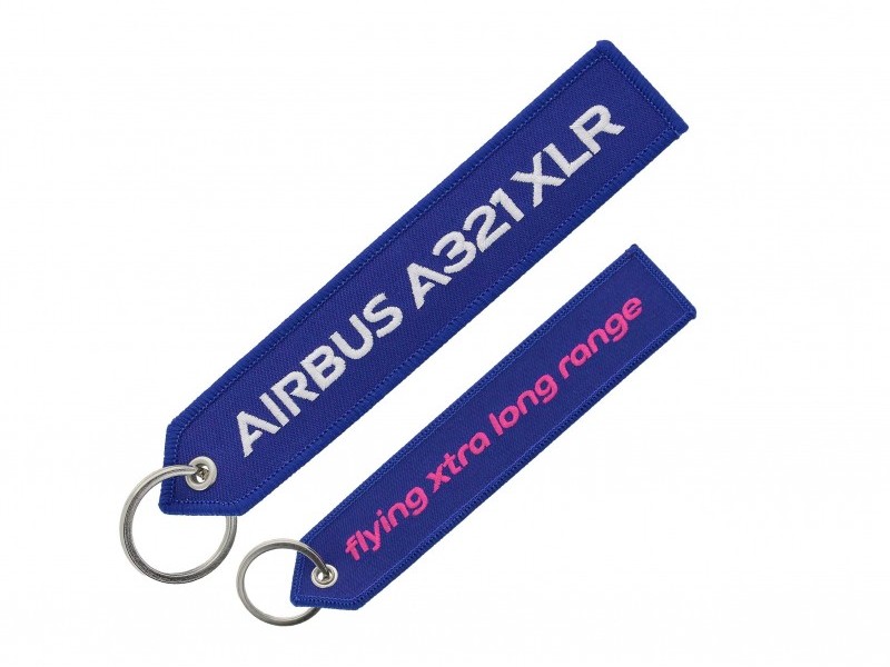 【AIRBUS A321XLR/flying xtra long range】 エアバス 刺繍 キーリング