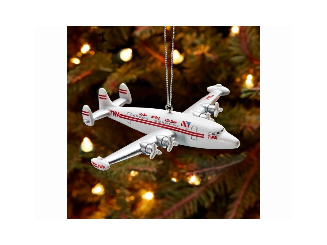 【TWA Super Connie Christmas Ornament 】 コニー 飛行機 オーナメント
