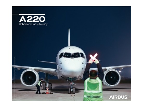 【AIRBUS】 エアバス A220 フロントビュー ポスター