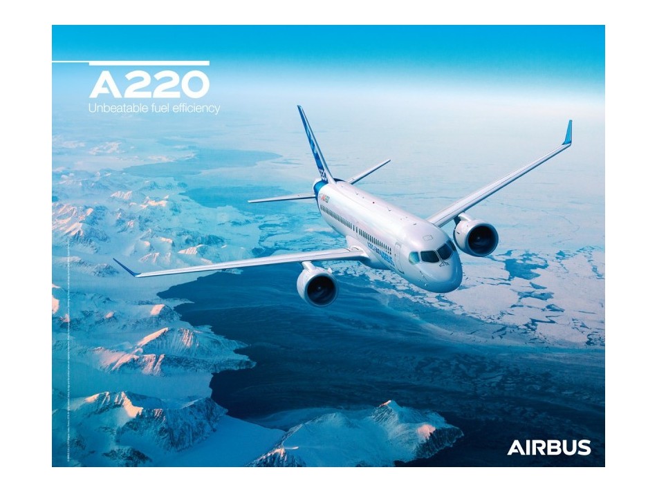【AIRBUS】 エアバス A220 飛行機 ポスター
