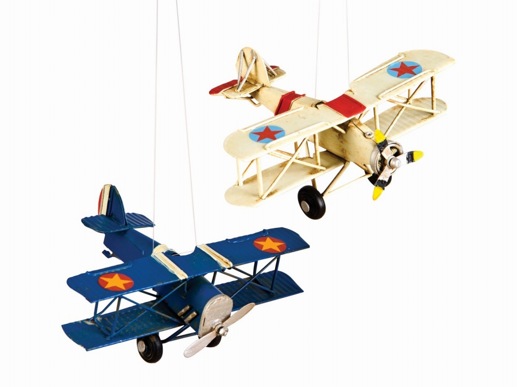 【Vintage Metal Airplane Ornaments】 ヴィンテージ エアプレーン オーナメント 2個セット