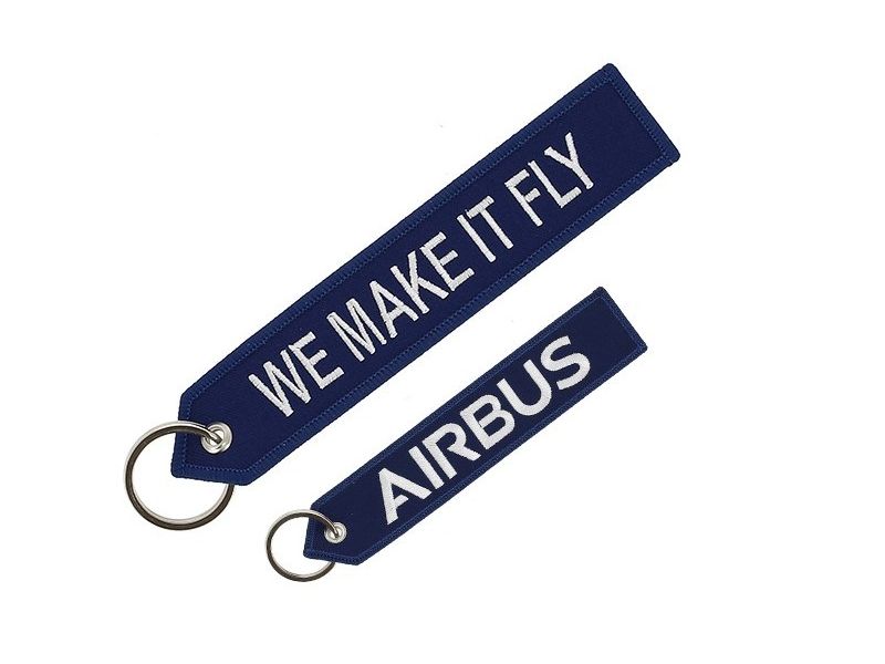 【WE MAKE IT FLY/AIRBUS】 エアバス 刺繍 キーリング （ブルー）