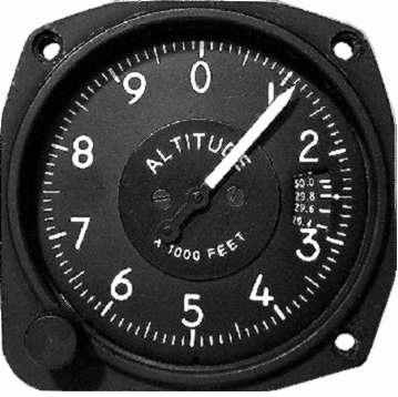 UMA 3-1/8" Altimeter 0-10,000 Ft With Baro In Hg Dial