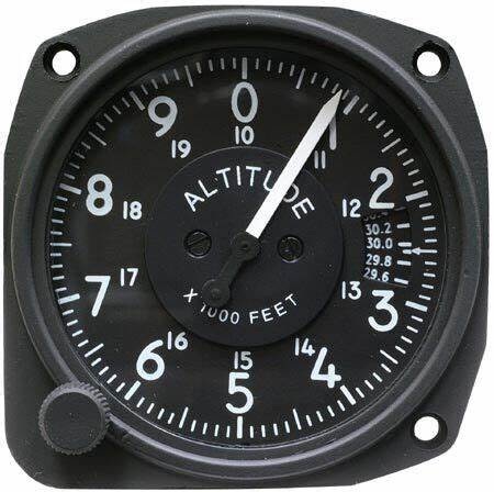 UMA 3-1/8" Altimeter 0-20,000 Ft With Mb 2 Rev Dial
