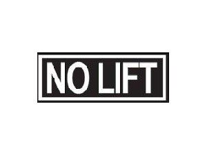 『NO LIFT』プラカード