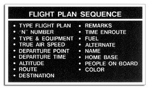 FLIGHT PLAN SEQ CHECKLIST PLACARD