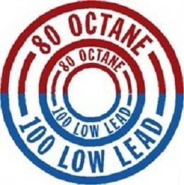 『100 OCTANE/LOW LEAD ONLY FUEL PLACARD』　FUEL PLACARD