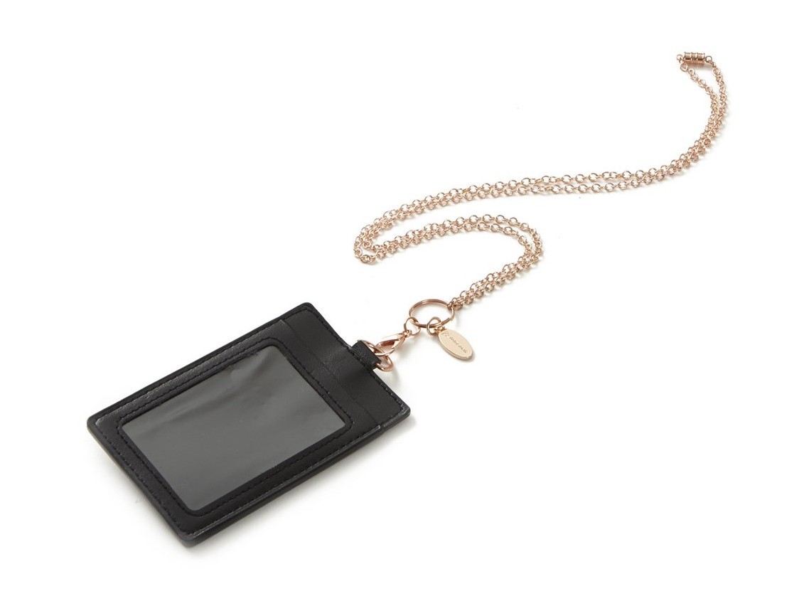 【Boeing Rose Gold Lanyard】 ボーイング レザーパスケース & チェーンネックストラップ