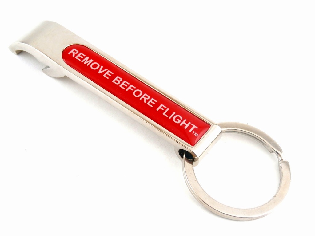 【REMOVE BEFORE FLIGHT】 ボトルオープナー キーホルダー