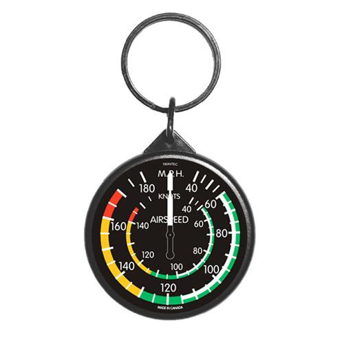 【Trintec Classic Airspeed Round Keychain】 航空計器 速度計 キーホルダー KCR61