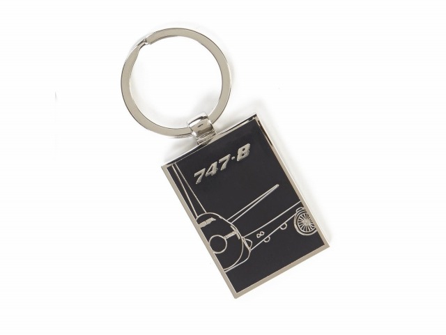 【Boeing 747-8 Midnight Silver】 ボーイング キーホルダー