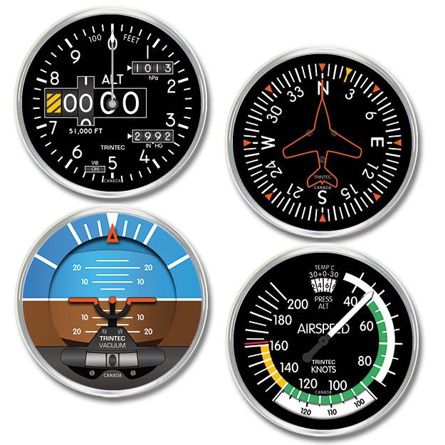【Trintec Round Coaster Set】 航空計器 ラウンド コースター セット 2010
