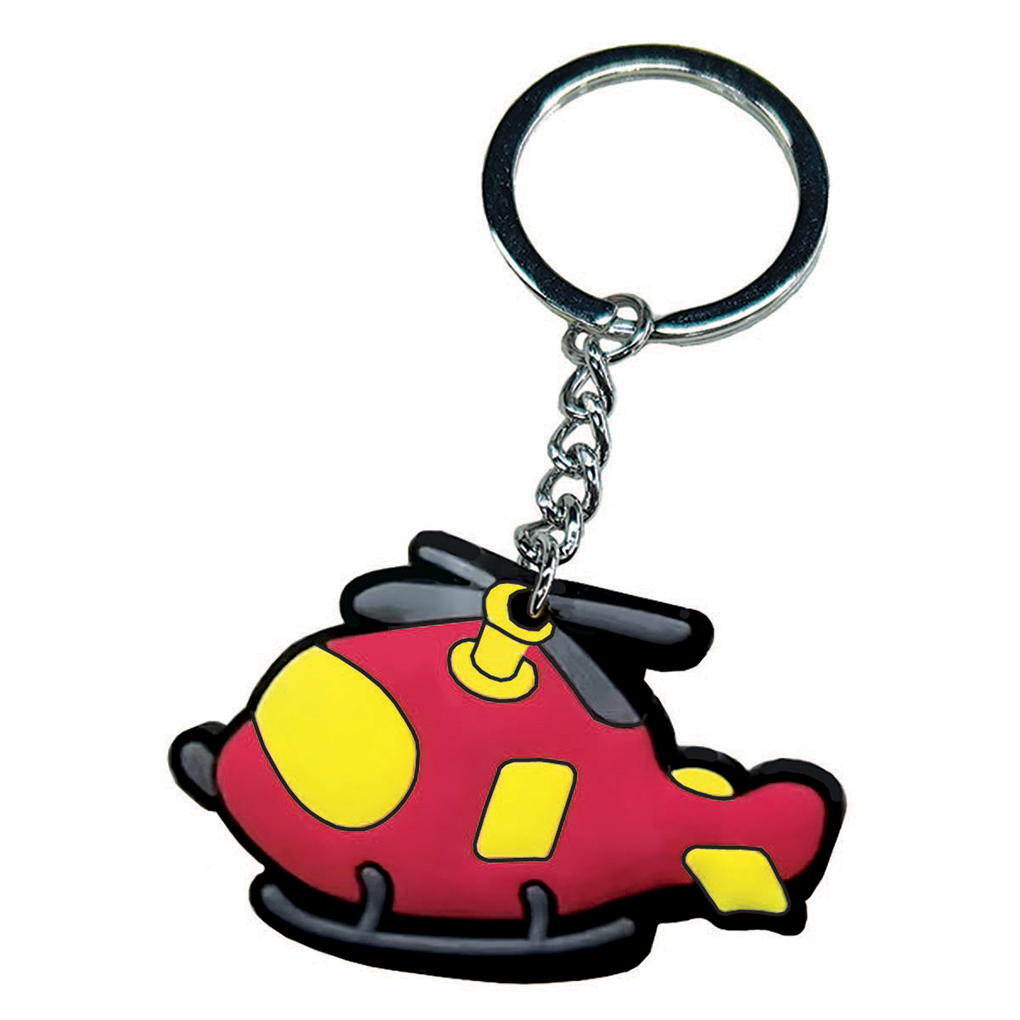 ヘリコプター カラフル ラバーキーチェーン