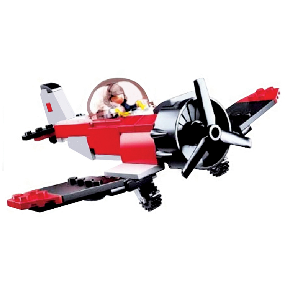 【Building Blocks】 組み立てブロック 飛行機 レッド