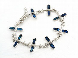 飛行機シェルビーズ（Paua Shell）ブレスレット