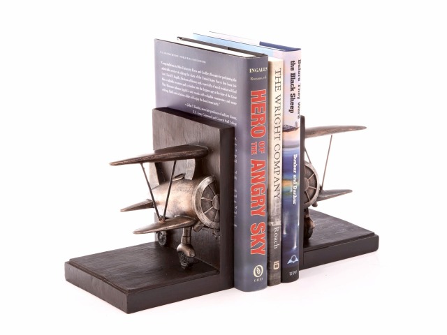 【Biplane Bookends】 複葉機 ブックスタンド