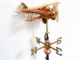【Garden Biplane Weather Vane】  飛行機 かざみどり