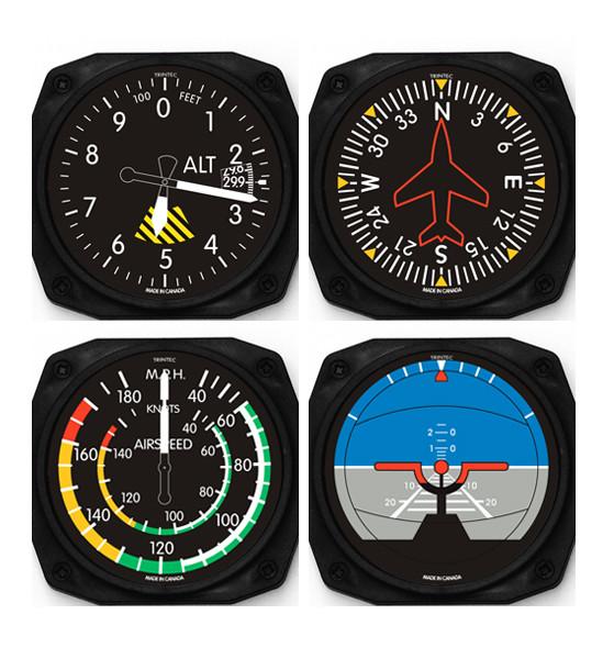 【Trintec Cessna Coaster Set】 セスナ 航空計器 コースター セット 9075-CES