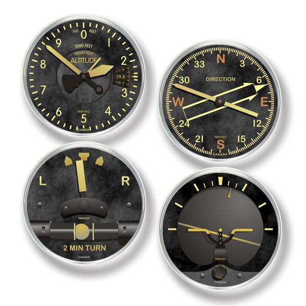 【Trintec Vintage Round Coaster Set】 航空計器 ヴィンテージ コースター セット 9010V