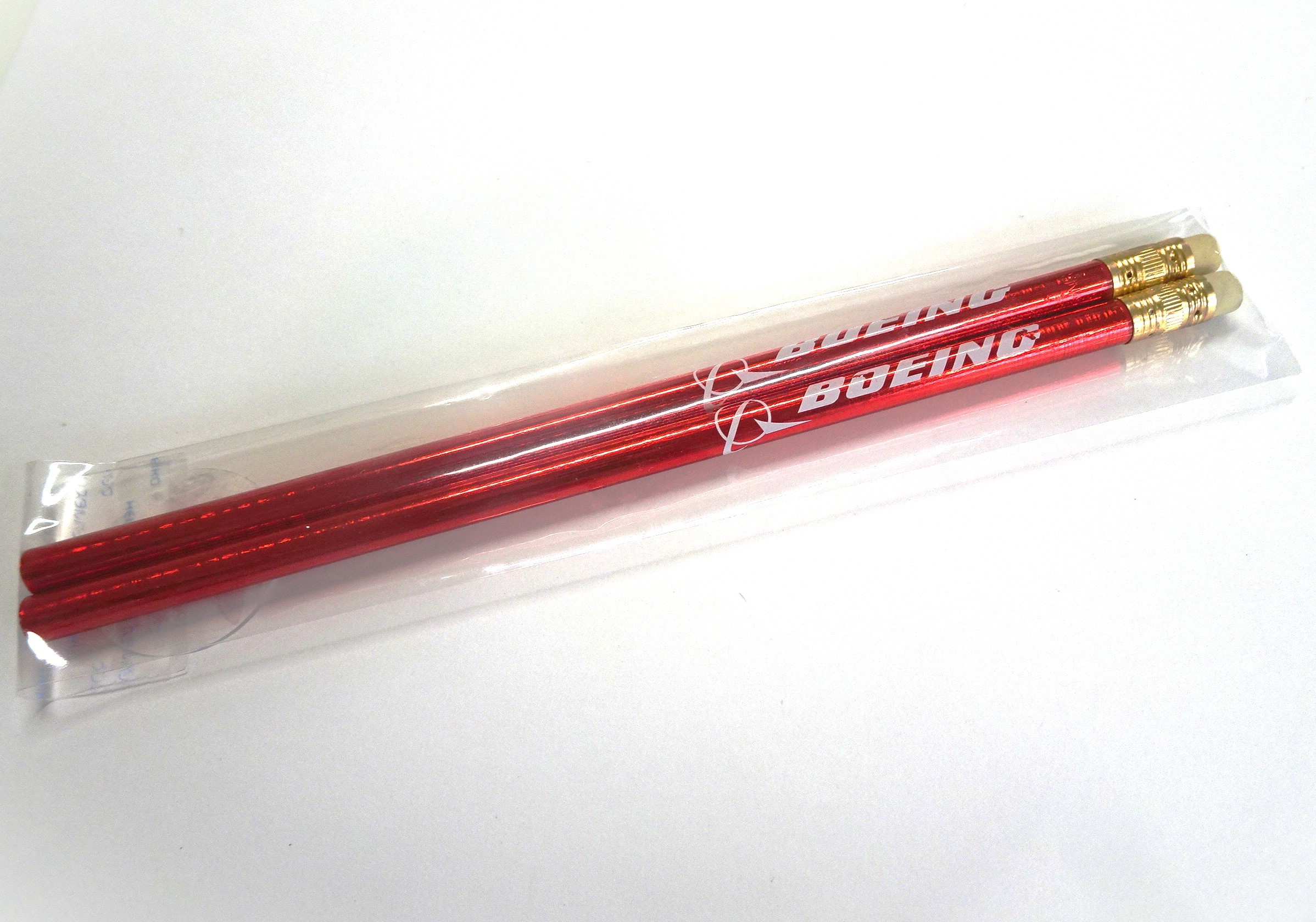 ※ジャンク品　Boeing　消しゴム付えんぴつ 2本セット　レッド