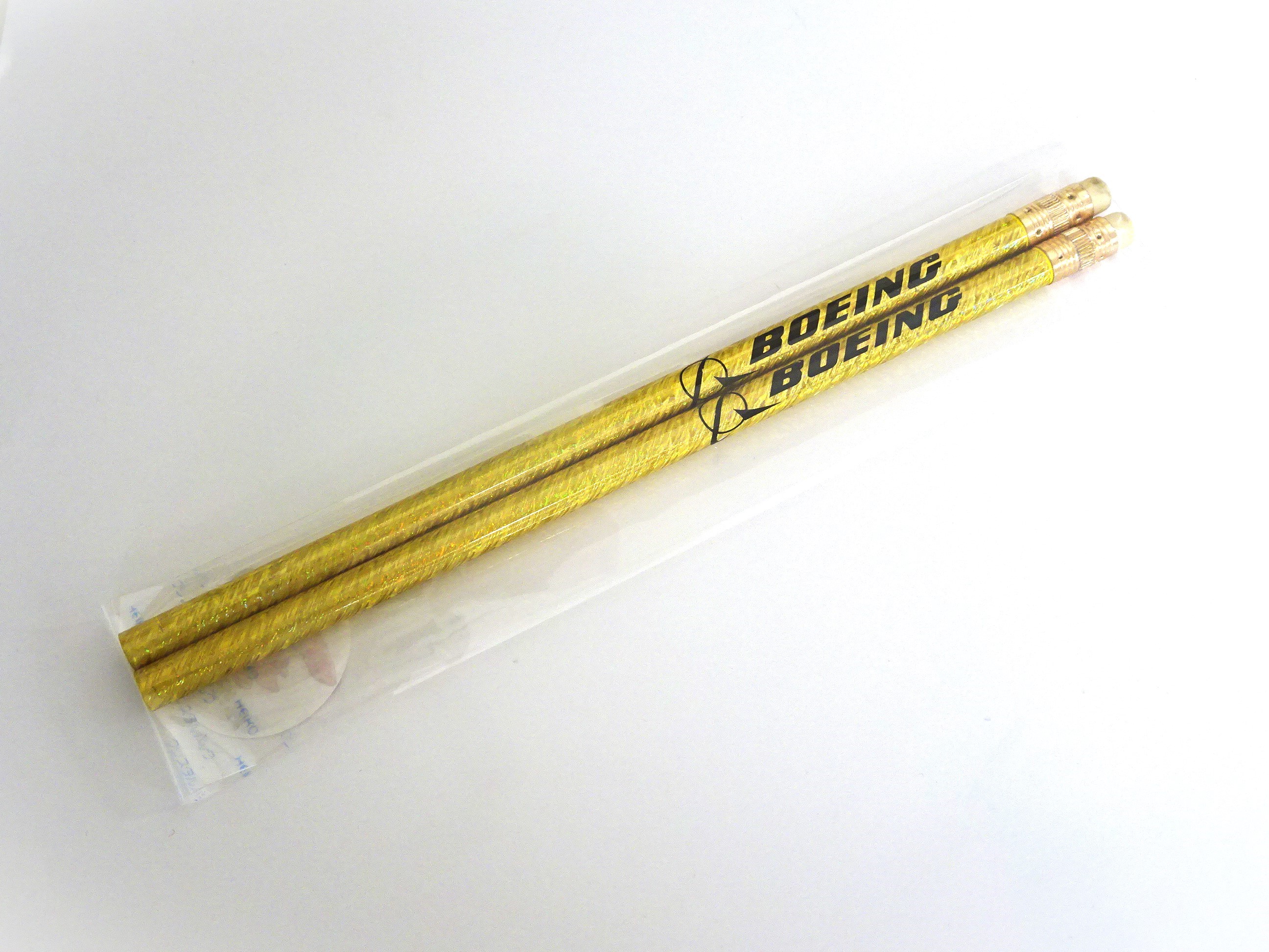 ※ジャンク品　Boeing　消しゴム付えんぴつ 2本セット　ゴールド