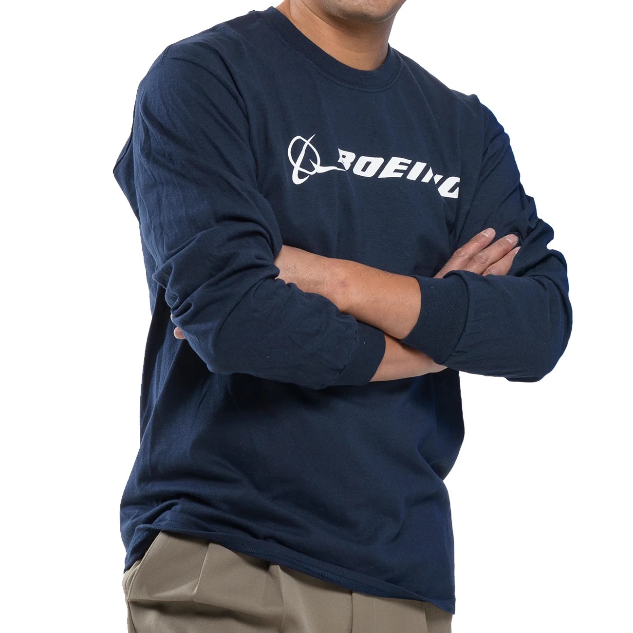【BOEING】 ボーイング ロゴ 長袖Tシャツ　ネイビー