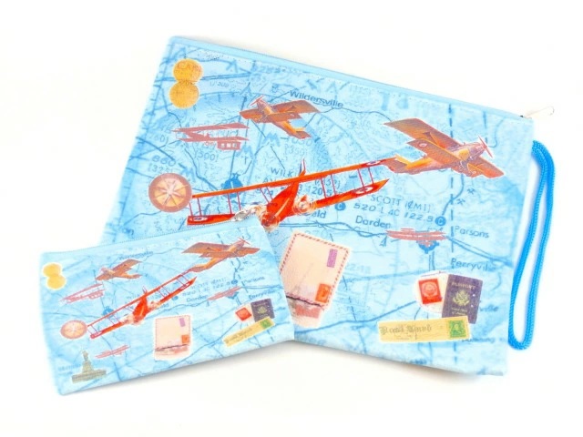 【AVIATION POUCH】 飛行機 フラットポーチ セット