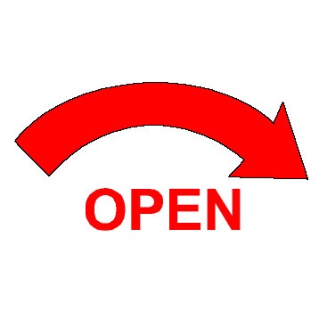 『OPEN』 Clock-Wise Arrow DECAL