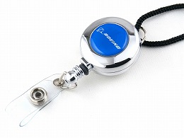 【Boeing Retractable Lock Reel Clip Lanyard】 ボーイング ネックストラップ ブルー