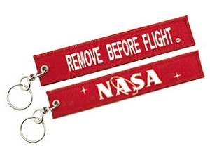 【REMOVE BEFORE FLIGHT/NASA】 RBF 刺繍 キーチェーン